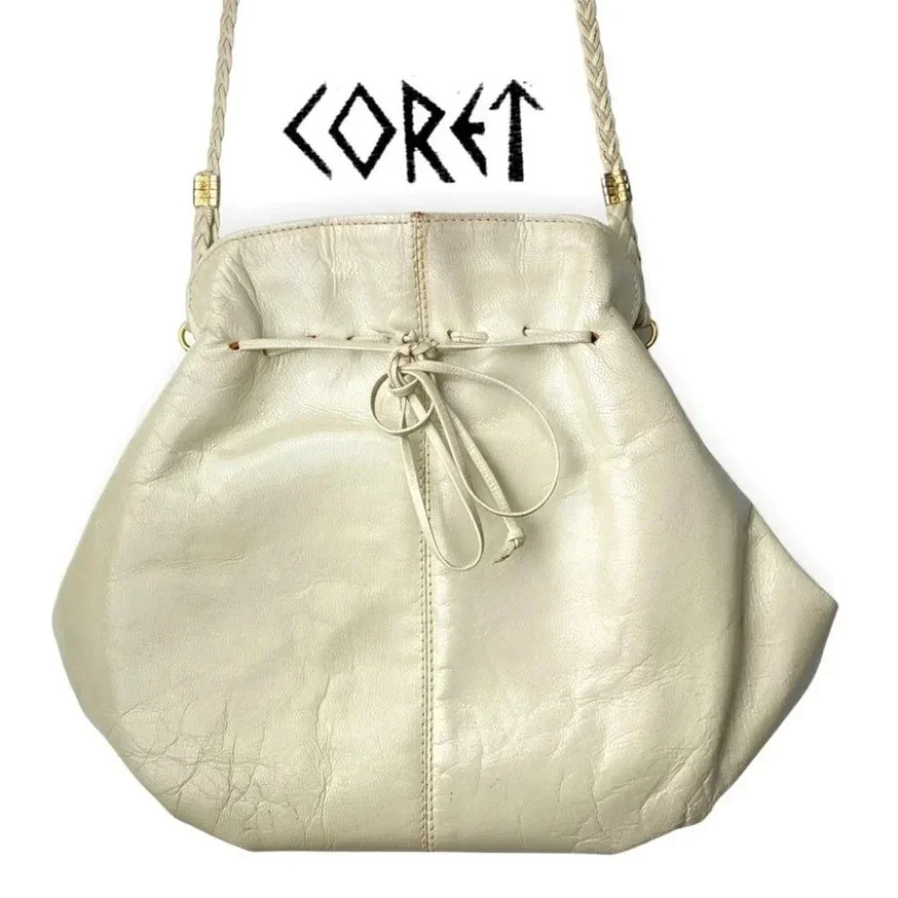 Coret Montreal Vintage Off White Braided Strap Small Bag